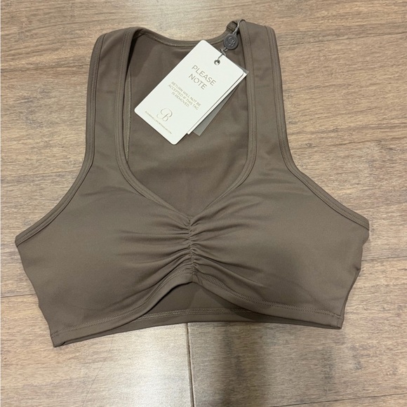 Bombshell Seamless Ruched Front Sports Bra - Brown - Picture 2 of 6